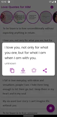 Love Quotes for HIM android App screenshot 3